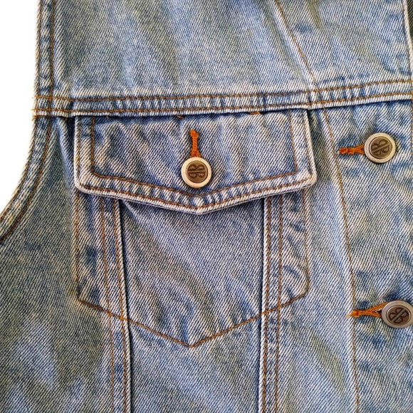 SOLD!!  VTG 80s 90s BILL BLASS Denim Velvet Vest - Picture 6 of 8